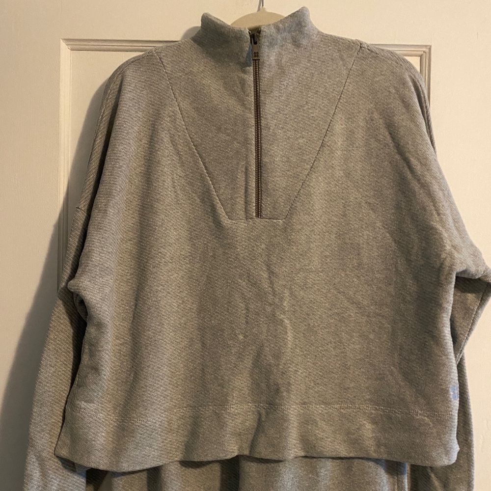 Sweaty Betty Nestle Up Sweat Set 1/4 Zip Pullover Taper Trouser Grey $228 - Picture 6 of 13